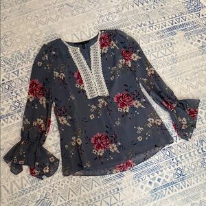 WHBM Floral & Lace Blouse